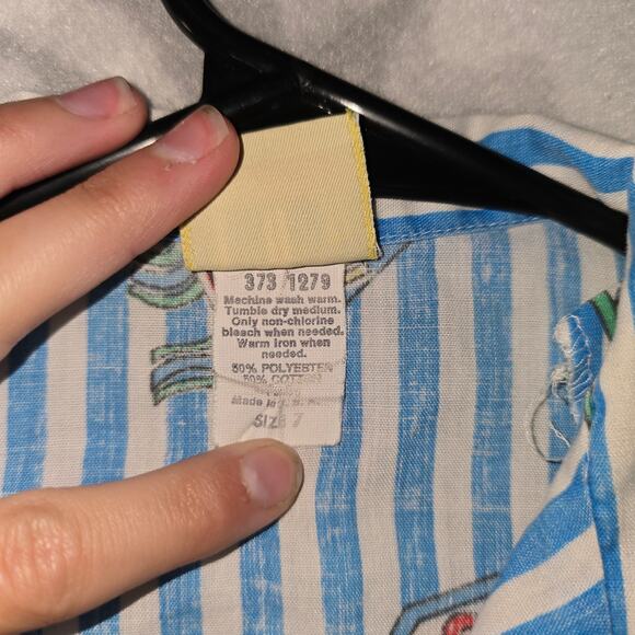 Vintage Fun Connections 80s Kids Short Sleeve Retro Button-Up Size 7 - Picture 11 of 12